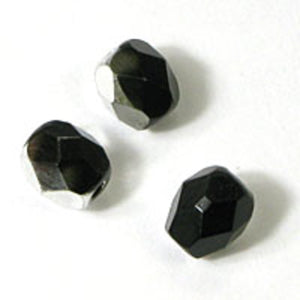 cz 4mm rnd fact opaque blk/sil AP 50pcs