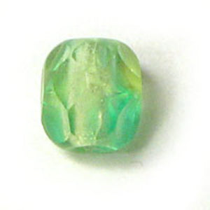 Cz 4mm rd facet 2tone lemon green 50p