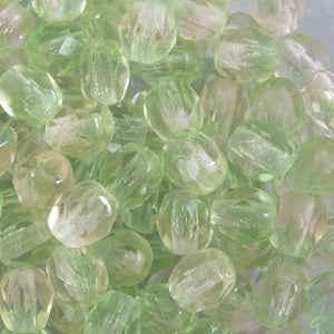 Cz 4mm rnd facet 2tone lime blush 50pc