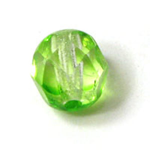 cz 6mm rd facet 2tone clear/green 25pcs