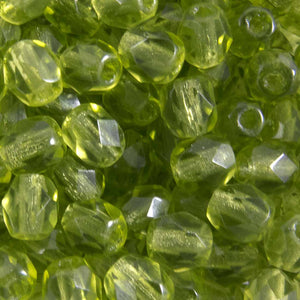 cz 4mm rnd faceted trns olivine 50pcs